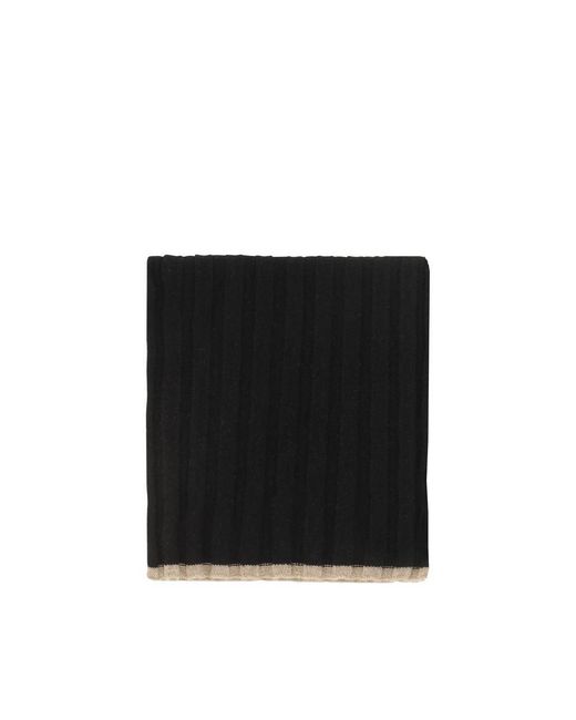 Brunello Cucinelli Black Cashmere Scarf for men
