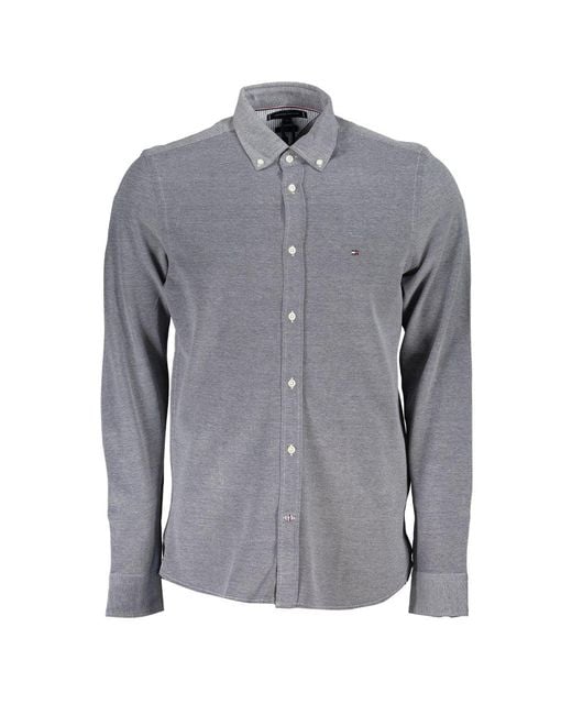 Tommy Hilfiger Gray Elegant Organic Cotton Long Sleeve Shirt for men