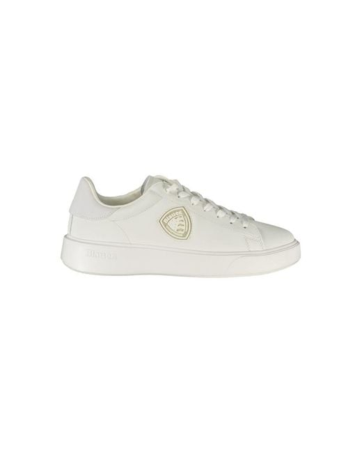 Blauer White Bianco Poliestere Mens Sneaker for men