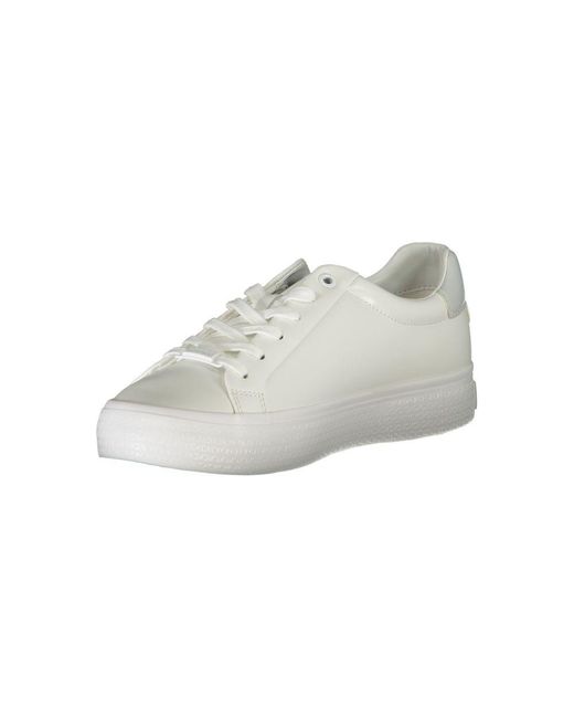 Calvin Klein White Elegant Sneakers With Contrast Detailing