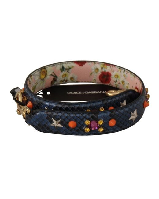 Dolce & Gabbana Black Elegant Python Leather Bag Strap
