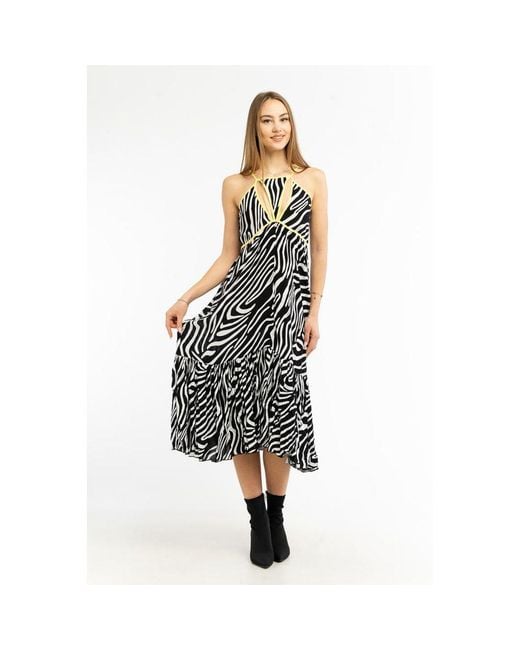 Patrizia Pepe Metallic Viscose Casual Dress