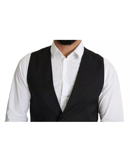 Dolce & Gabbana Black Formal Staff Dress Waistcoat Vest for men