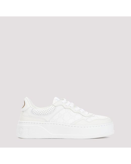 Gucci White GG Textile Supreme Chunky B Sneakers