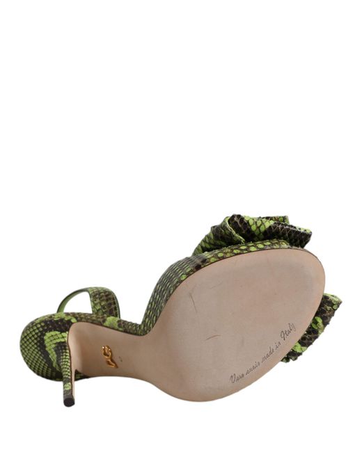Dolce & Gabbana Green Python Leather Heels Sandals Shoes for men