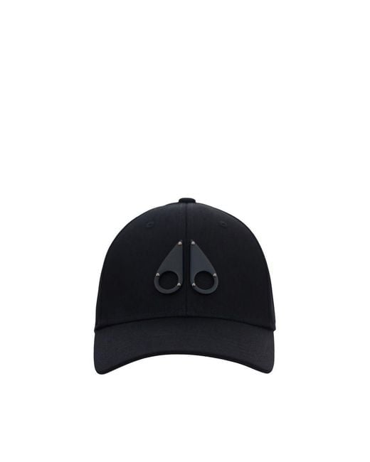 Moose Knuckles Blue Black Cotton Cap (baseball Hat) for men