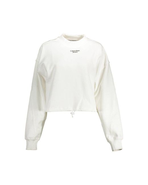 Calvin Klein White Bianco Cotton Woman Sweatshirt