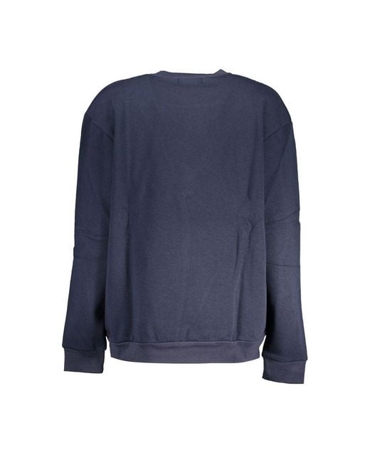 Roberto Cavalli Blue Chic Embroidered Fleece Sweatshirt