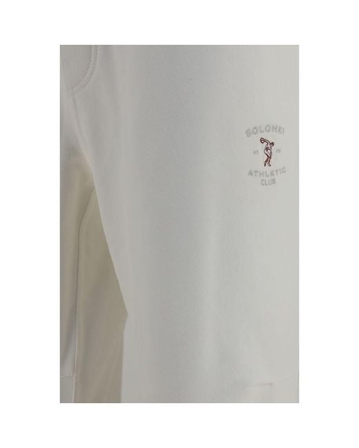 Brunello Cucinelli Gray White Cotton Casual Pants for men