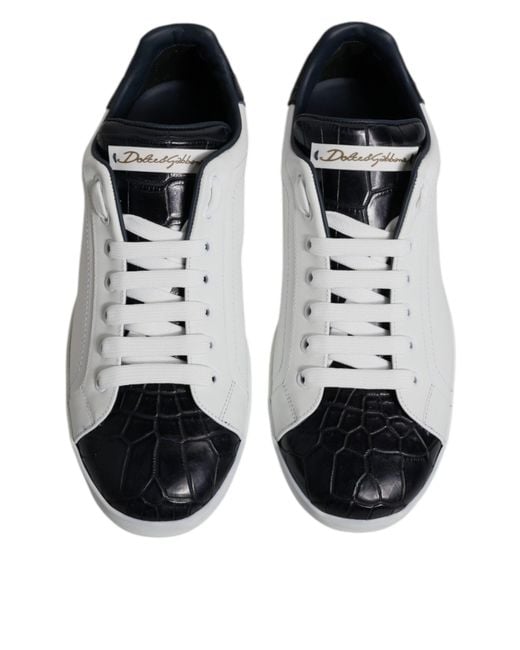 Dolce & Gabbana Multicolor Leather Logo Portofino Sneaker Shoes (Pre-Owned) for men