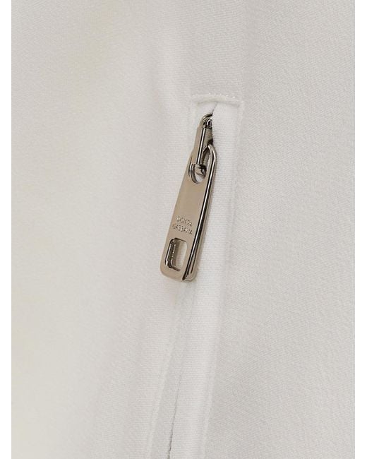 Dolce & Gabbana White Embroidered Zippered Sweatshirt