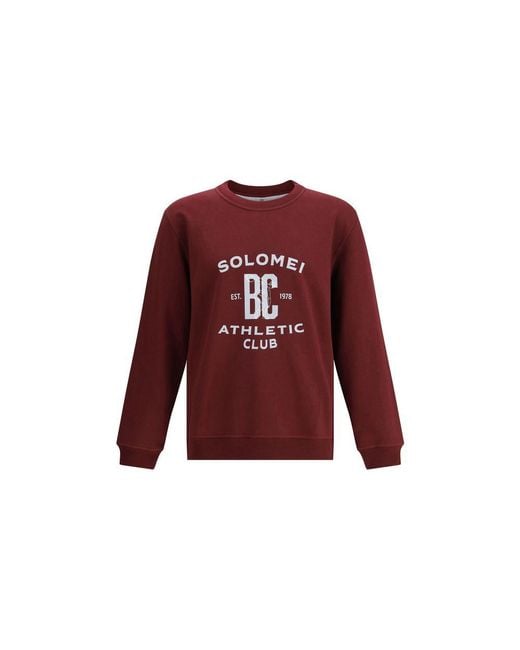 Brunello Cucinelli Red Maxi Print Sweatshirt for men