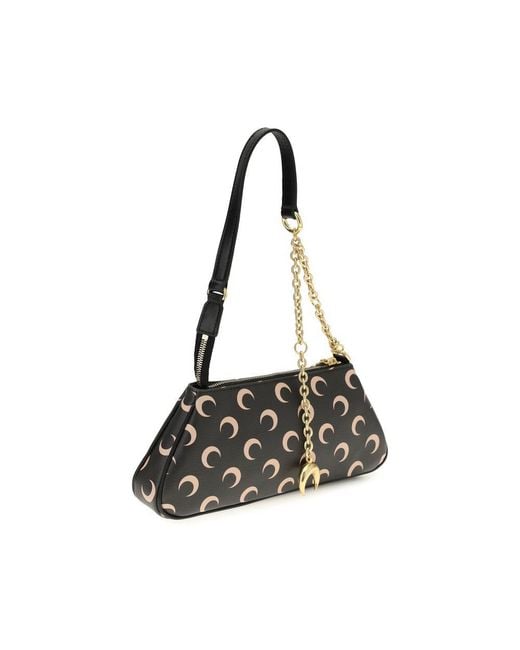 MARINE SERRE Black Multicolor Polyethylene Shoulder Bag