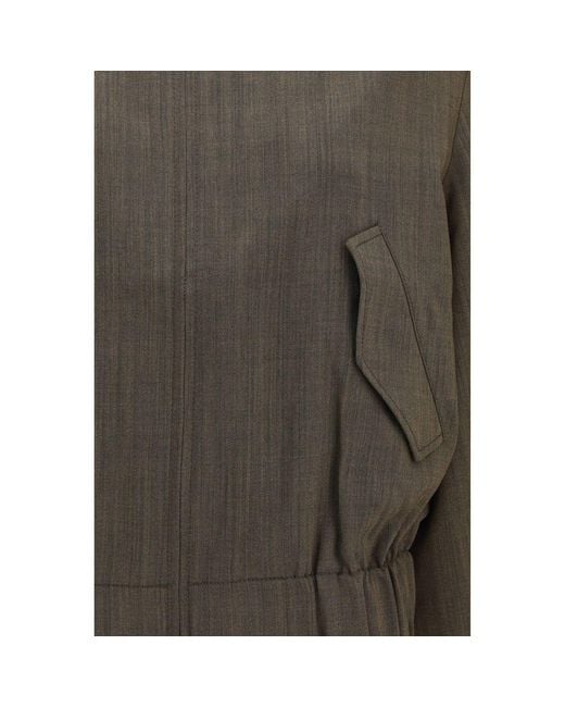 Ganni Brown Bicolor Wool Oves Aries Bomber
