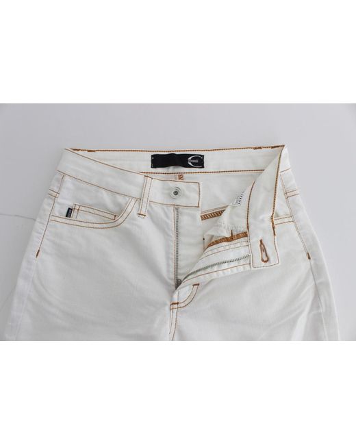 Roberto Cavalli White Chic Slim Fit Denim