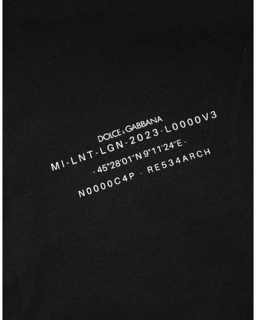 Dolce & Gabbana Black Dg Vib3 Print Cotton Crew Neck T for men
