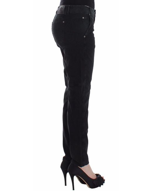 Ermanno Scervino Black Blue Slim Jeans Denim Pants Skinny Leg Straight