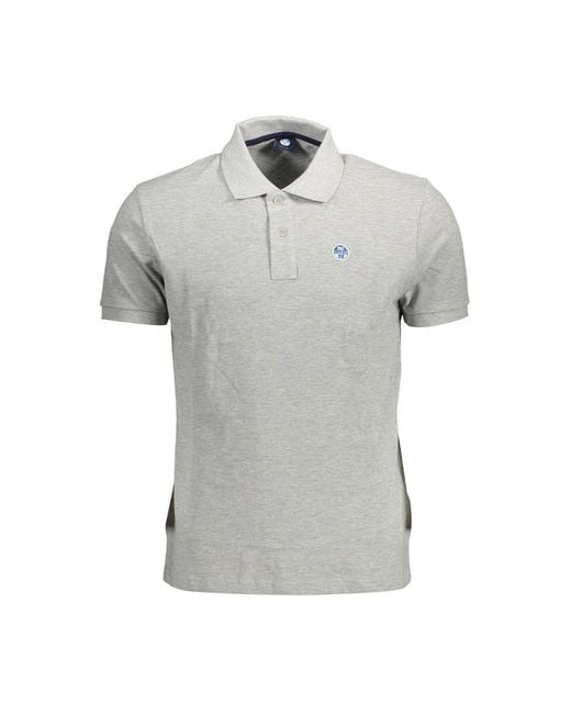 North Sails Gray Cotton Polo Shirt for men