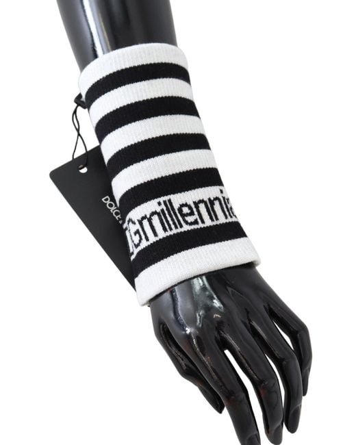 Dolce & Gabbana Black Wool Dgmillennials Wristband Wrap for men