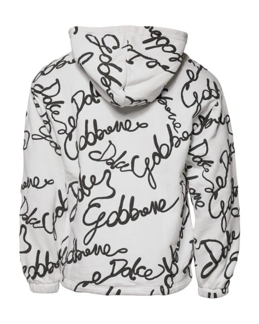 Dolce & Gabbana Gray Signature Print Hoodie for men