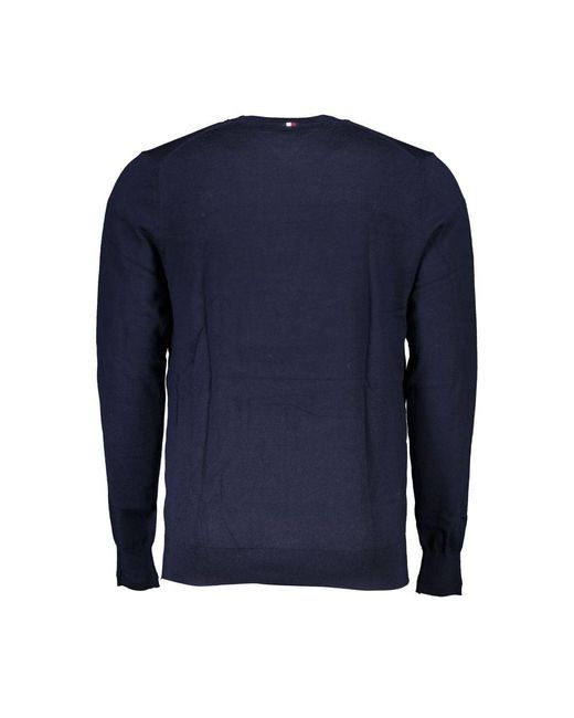 Tommy Hilfiger Blue Elegant Crew Neck Merino Sweater for men