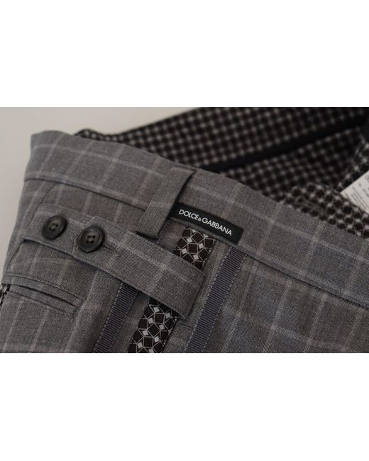 Dolce & Gabbana Black Check Pants Slim Fit for men
