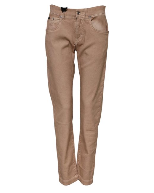Dolce & Gabbana Natural Brown Cotton Boyfriend Denim Trousers Jeans for men