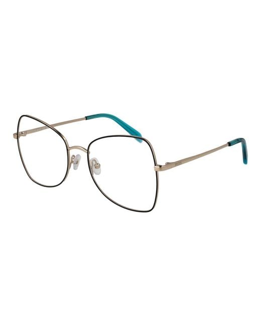 Emilio Pucci Metallic Black Metal Glasses (frames)