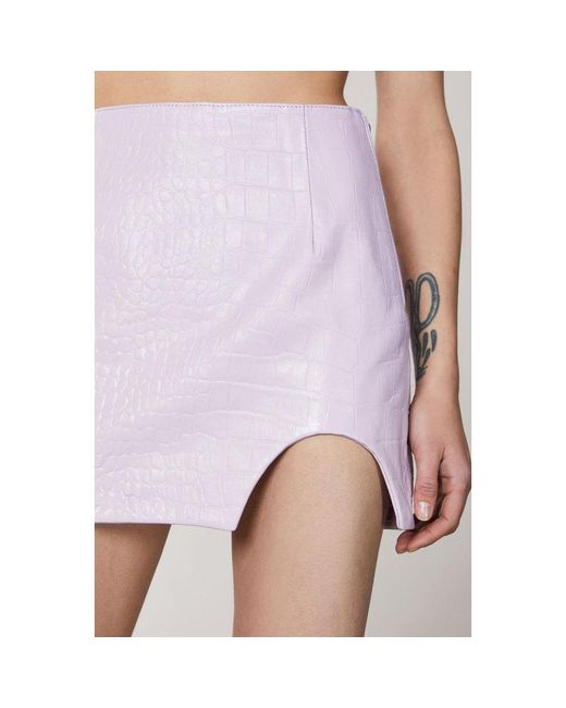 Patrizia Pepe Purple Leather Mini Skirt