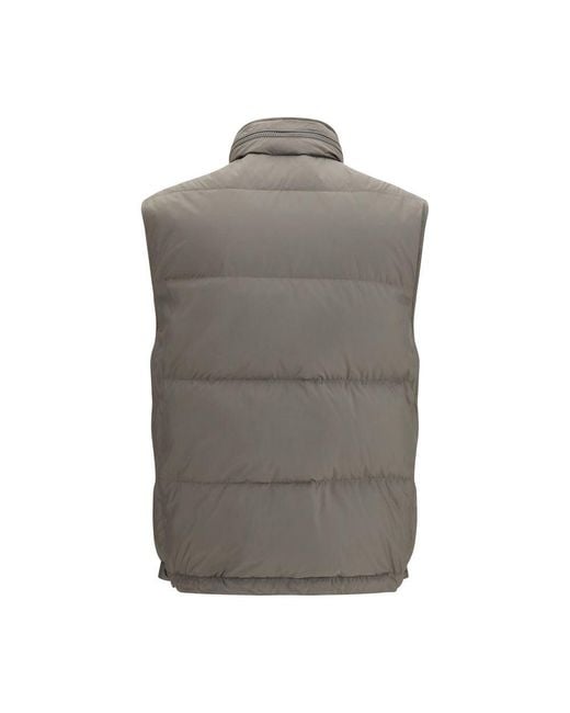Brunello Cucinelli Gray Polyester Sleeveless Jacket for men