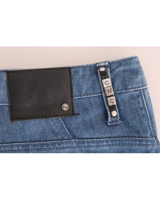 CoSTUME NATIONAL Wash Cotton Boyfriend Fit Jeans Blue Sig30128
