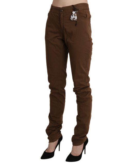Ermanno Scervino Black Chic High Waist Skinny Cotton Trousers