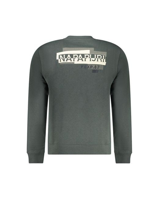 Napapijri Green Verde Cotton Men Sweatshirt for men