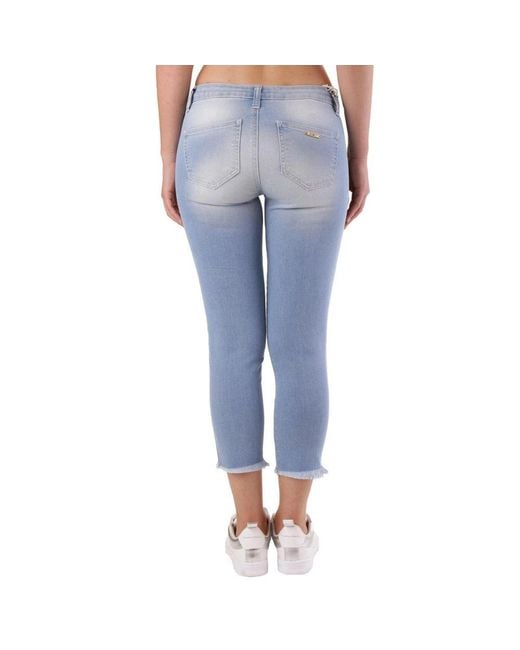 Met Blue Cotton Cropped Jeans
