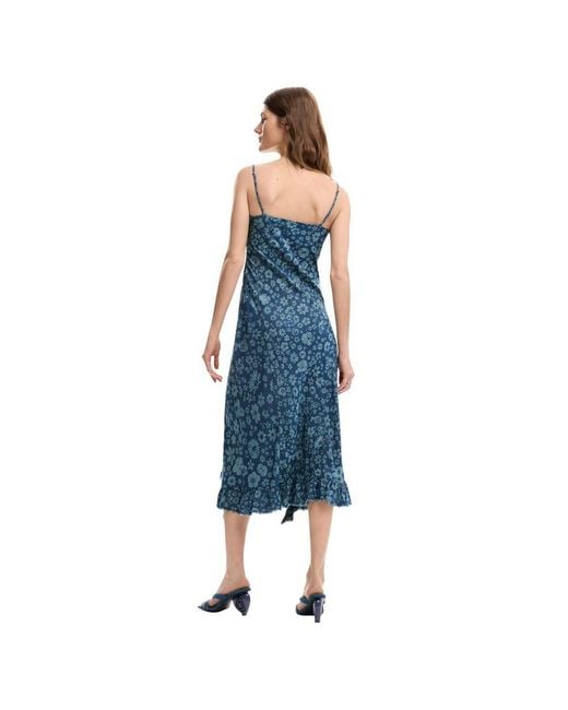 Desigual Blue Lyocell Long Dress