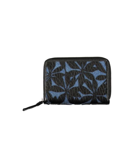 Desigual Black Elegant Two-Compartment Zip Wallet