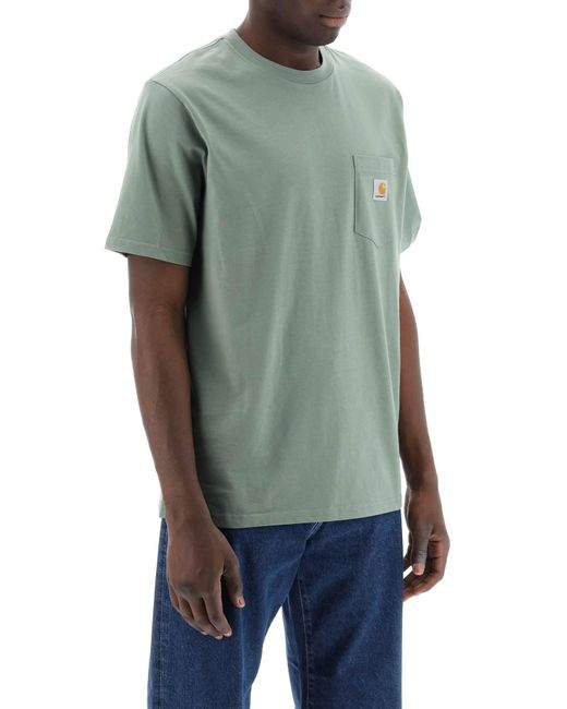 Carhartt Green T Shirt With Chest Pocket for men