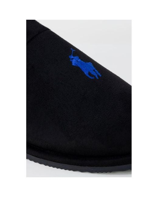 Ralph Lauren Black Polyester Slippers for men