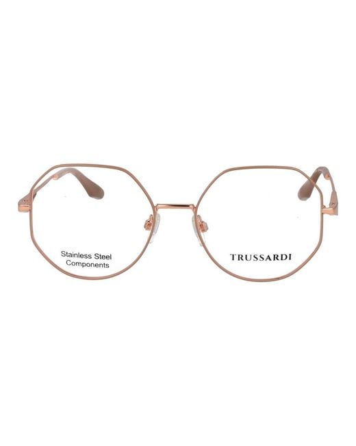 Trussardi Metallic Pink Stainless Steel Glasses (frames)