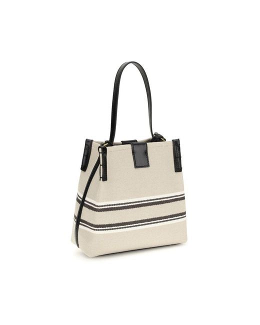 Balmain White Beige Cotton Shoulder Bag