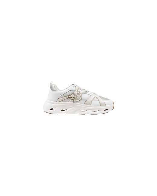 Pinko White Leather Athletic Sneakers