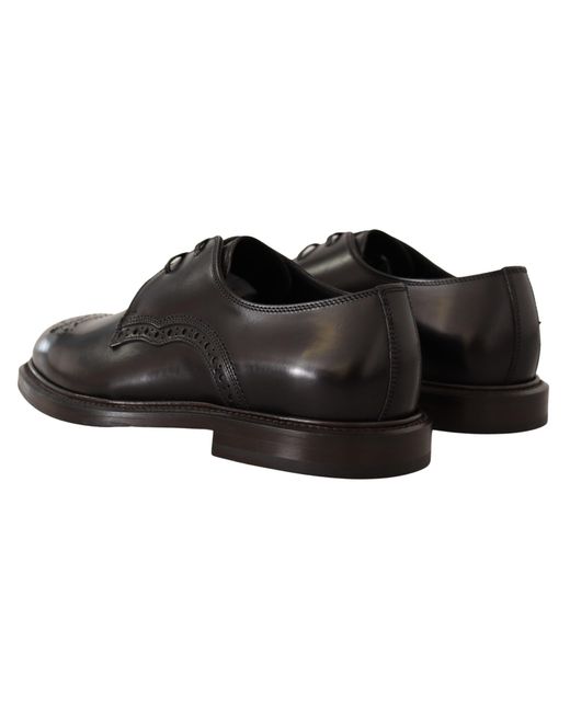 Dolce & Gabbana Black Elegant Derby Dress Shoes for men