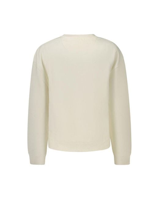 Pepe Jeans Natural White Cotton Blend 's Sweatshirt