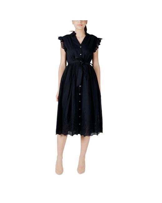 VILA CLOTHES Black Cotton Midi