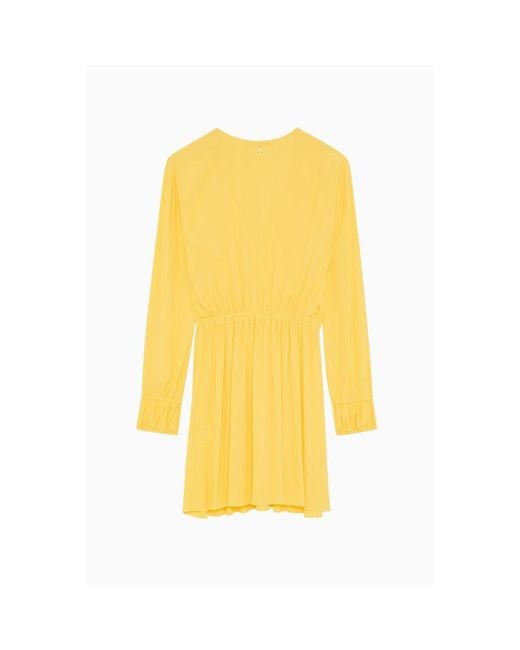 Patrizia Pepe Yellow Viscose Casual Dress