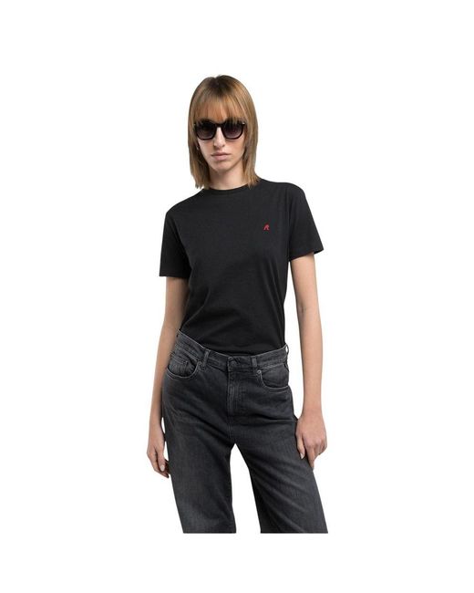 Replay Black Cotton T-Shirt