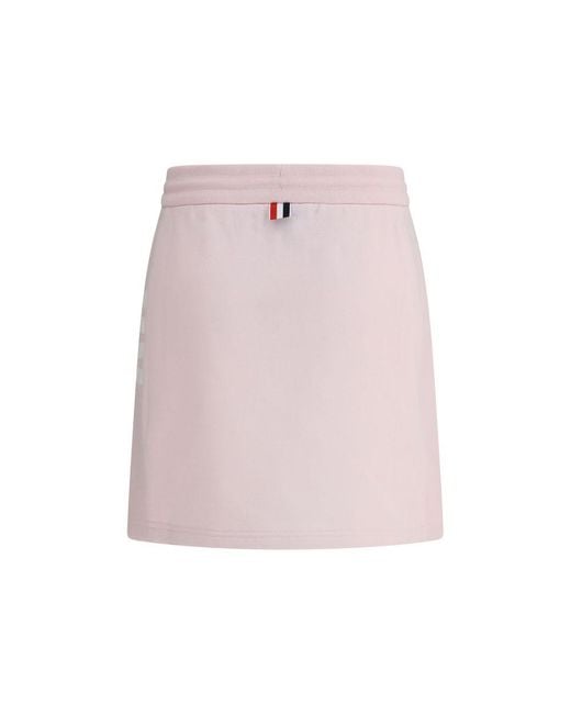Thom Browne Pink Multicolor Cotton Mini Skirt for men