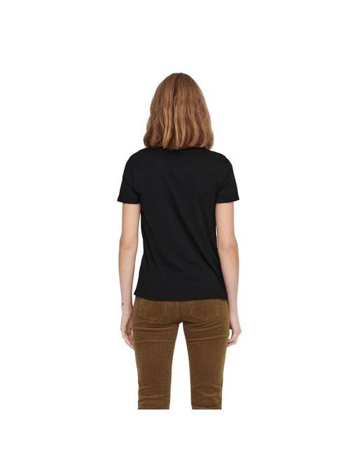 ONLY Black Cotton Tops & T-Shirt