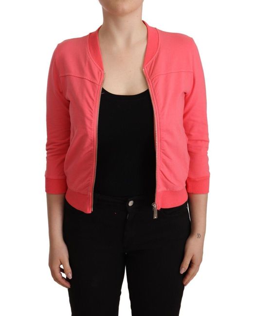 Blumarine Red Elegant Full Zip Sweater