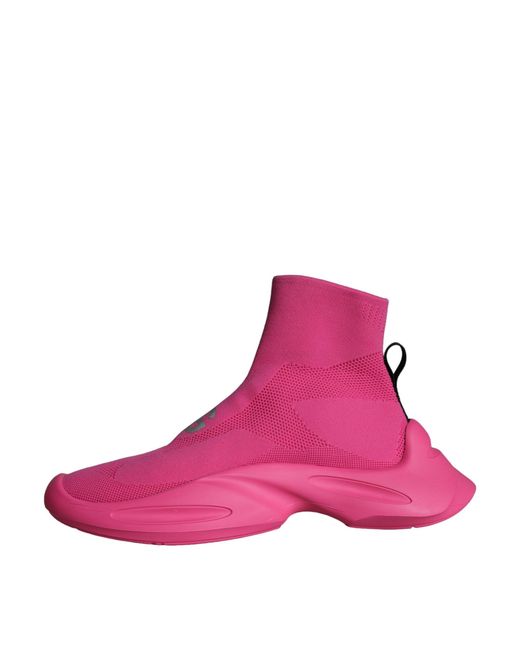 Dolce & Gabbana Pink Logo Print Slip On Socks Sneakers Shoes for men